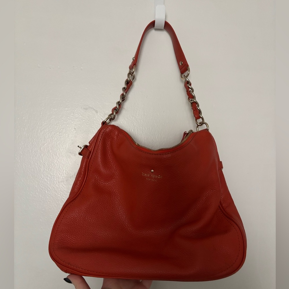 Kate Spade Orange Leather with Chain Purse - Picture 7 of 8